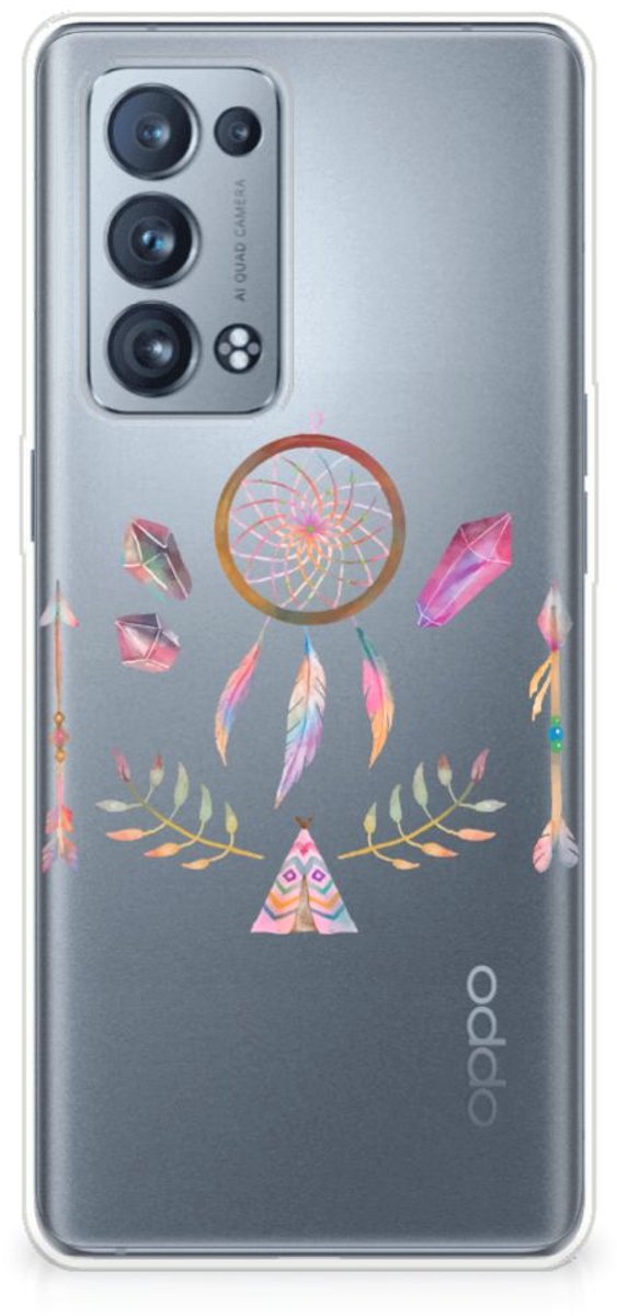 OPPO Reno 6 Pro Plus 5G Telefoonhoesje met Naam Boho Dreamcatcher