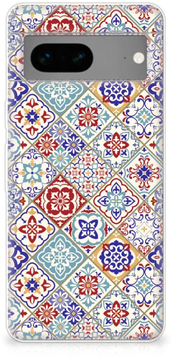 Google Pixel 7 TPU Siliconen Hoesje Tiles Color