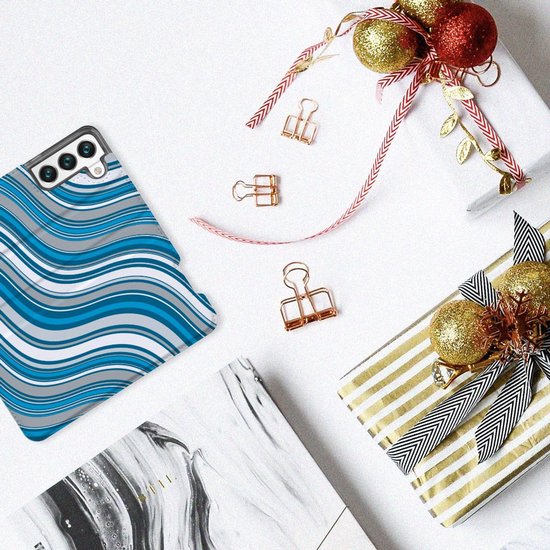 Coque Samsung Galaxy S22 Book Case Vagues Blauw