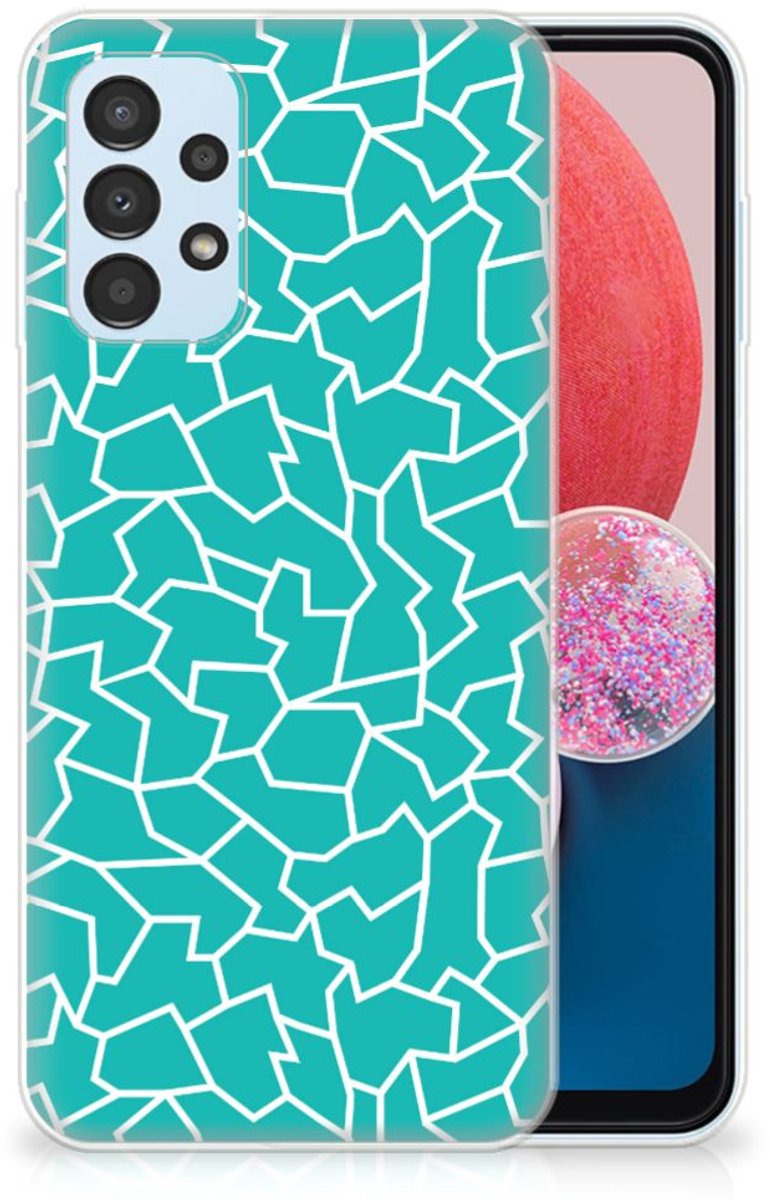 Samsung Galaxy A13 4G Hoesje maken Cracks Blue