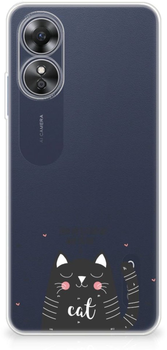 OPPO A17 Telefoonhoesje met Naam Cat Good Day