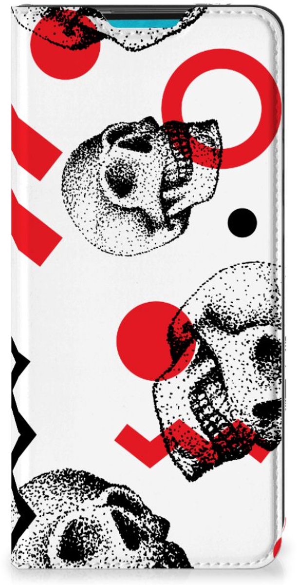 Mobiel BookCase Samsung Galaxy A73 Skull Red