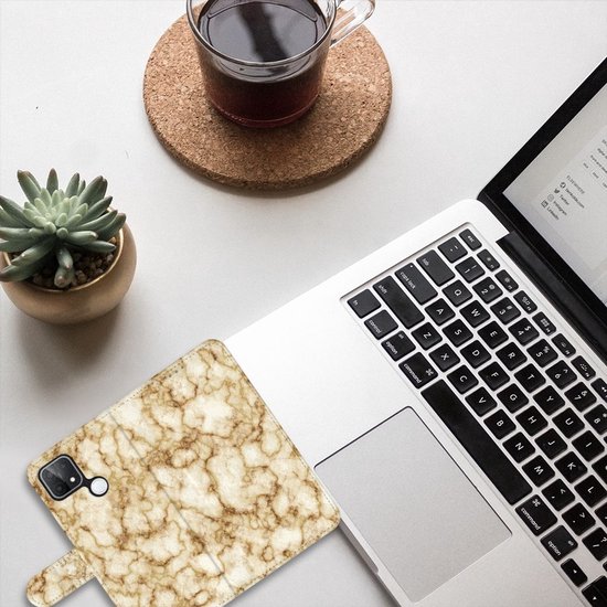 Couverture de livre OPPO A15 Smartphone Case Marbre Or