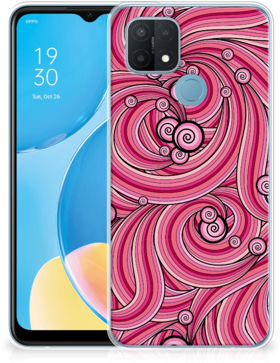 OPPO A15 Hoesje maken Swirl Pink