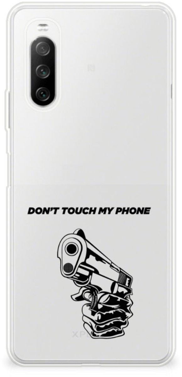 Sony Xperia 10 III Silicone-hoesje Gun Don't Touch My Phone