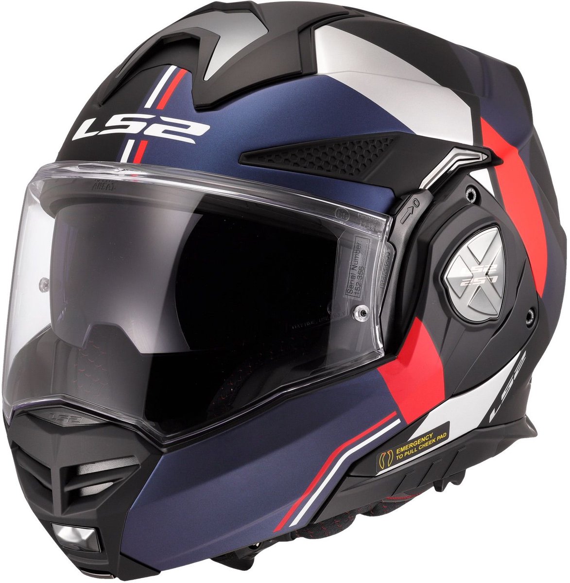 LS2 FF901 Advant X systeemhelm Ultra blauw rood XS