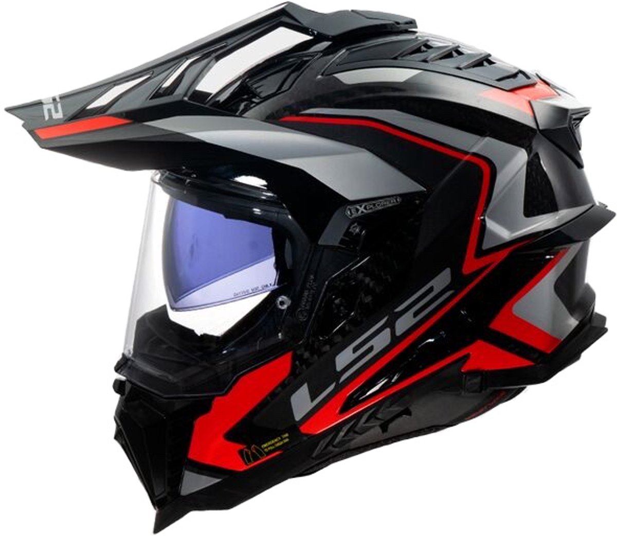LS2 MX701 Explorer Carbon Adventure helm Frontier II rood