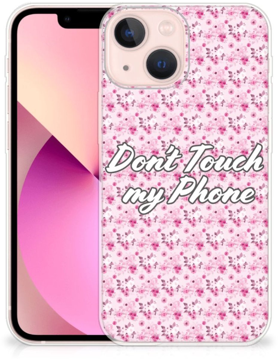 iPhone 13 mini Silicone-hoesje Flowers Pink DTMP