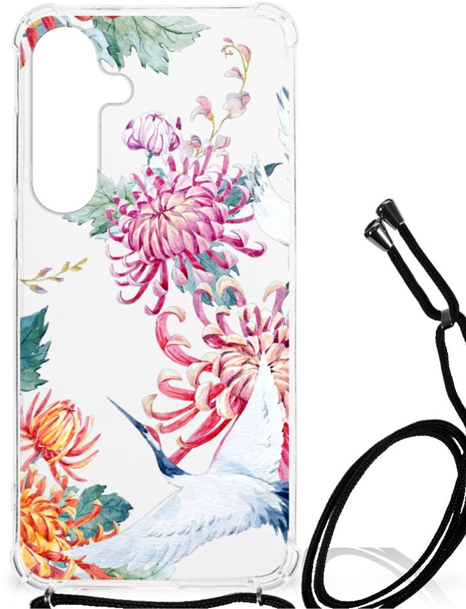 Samsung Galaxy S24 Plus Case Anti-shock Bird Flowers