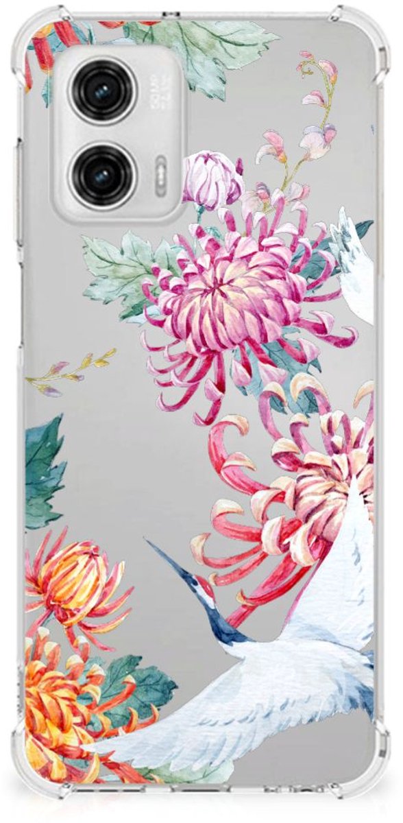 Motorola Moto G73 Case Anti-shock Bird Flowers