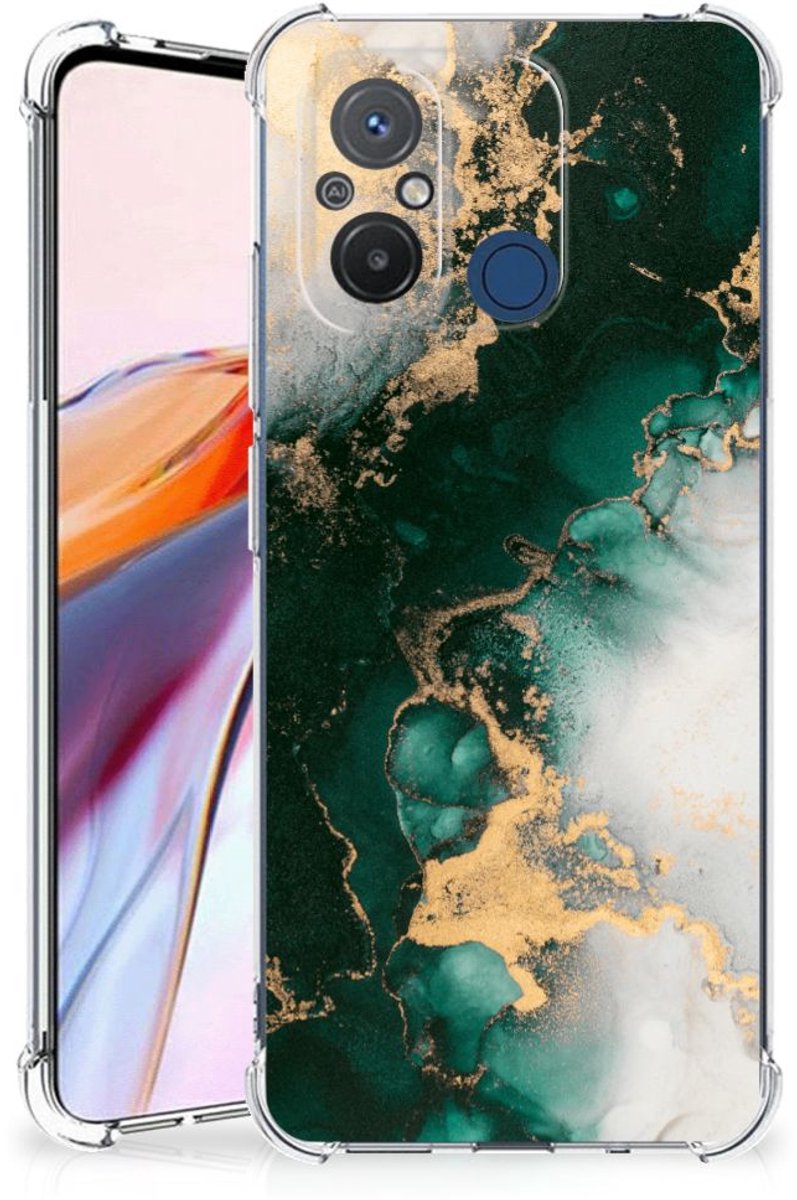 Anti-Shock Hoesje voor Xiaomi Redmi 12C Marmer Groen