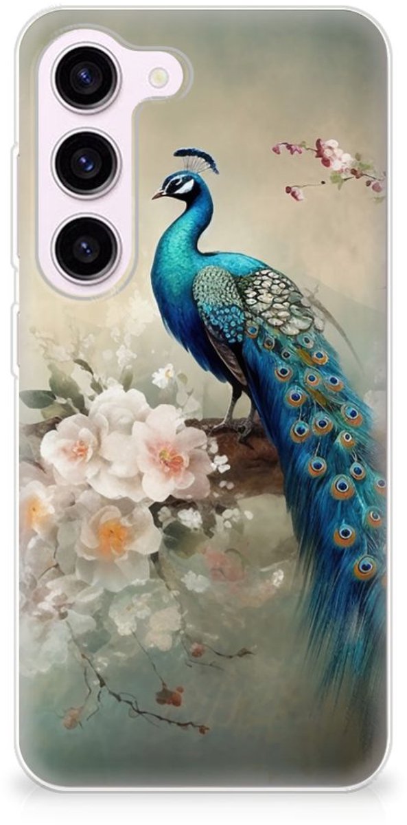 TPU Hoesje voor Samsung Galaxy S23 Vintage Pauwen