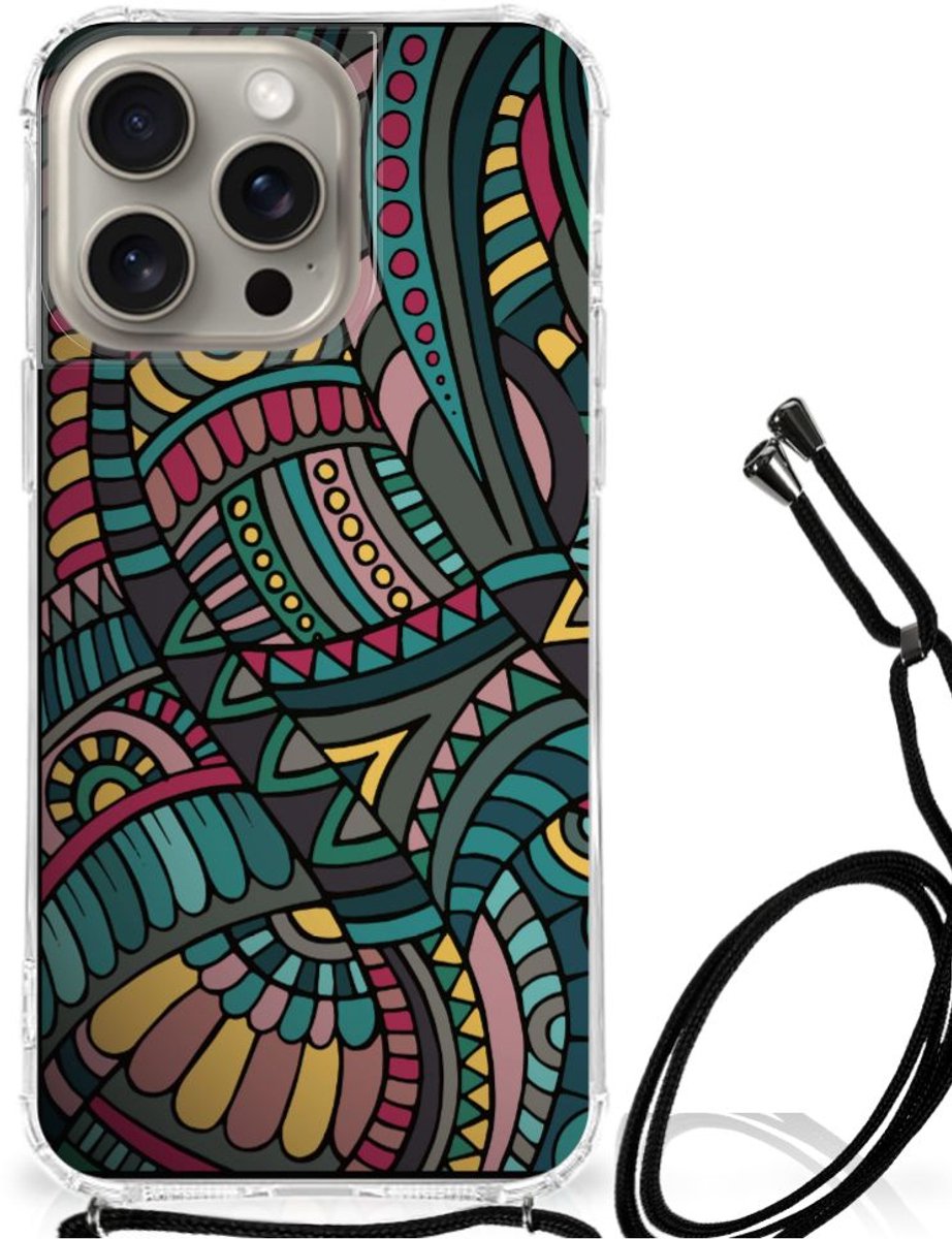 iPhone 15 Pro Max Doorzichtige Silicone Hoesje Aztec
