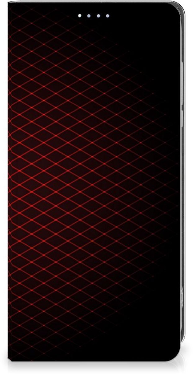 Motorola Moto G84 Hoesje met Magneet Geruit Rood