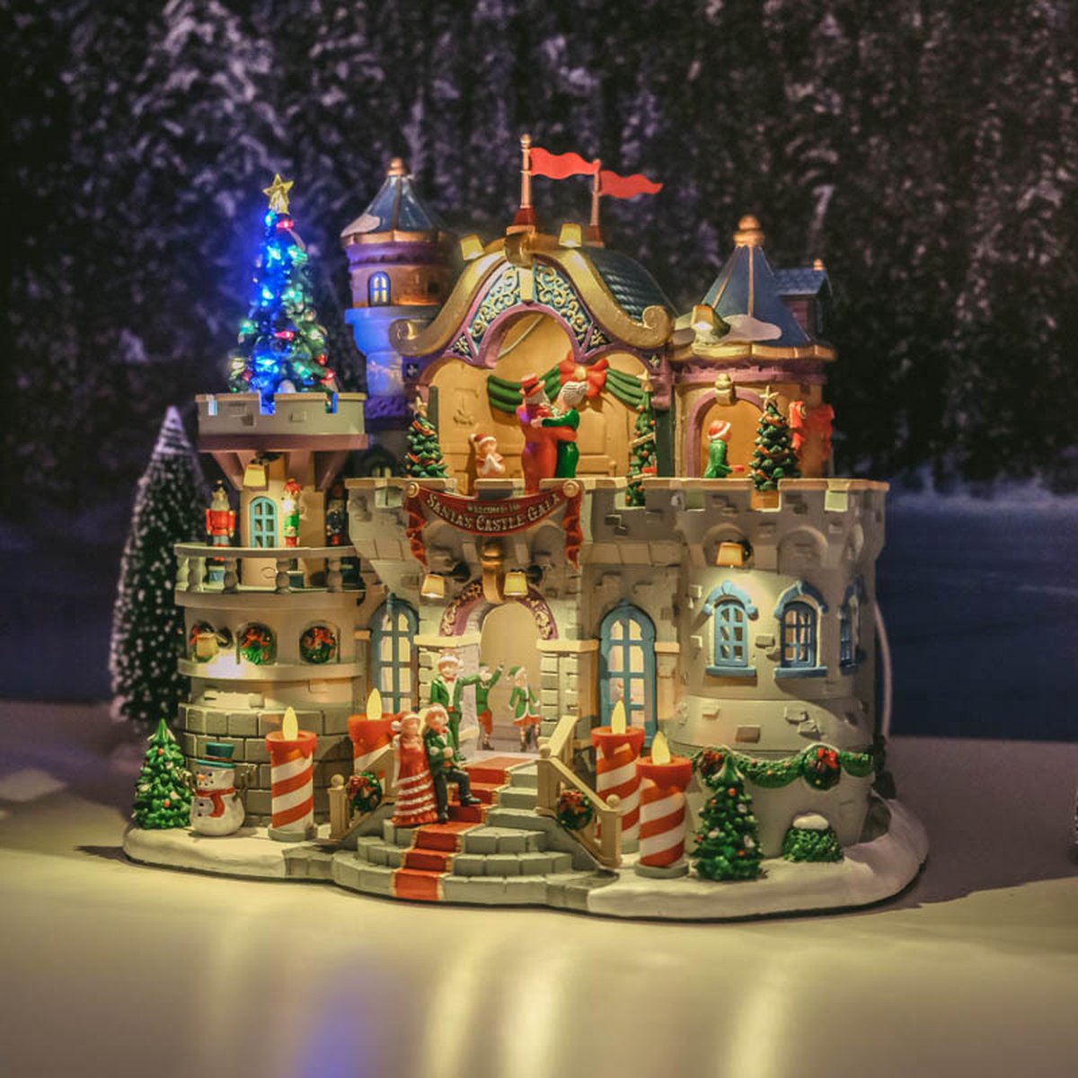 LEMAX Bâtiment Lumineux à LED « Santa's Castle Gala » En Résine H 24,5 X 27,5 X 17 Cm