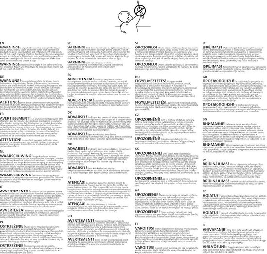 Instructies met pictogrammen voor het gebruik van een rolgordijn.