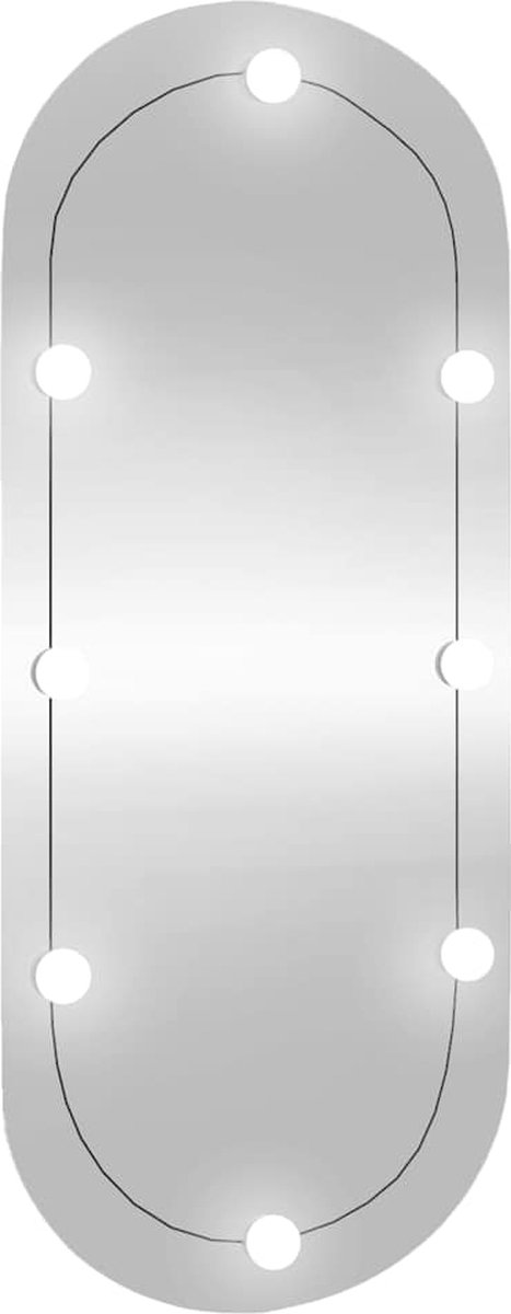 vidaXL - Wandspiegel - met - LED's - ovaal - 45x100 - cm - glas
