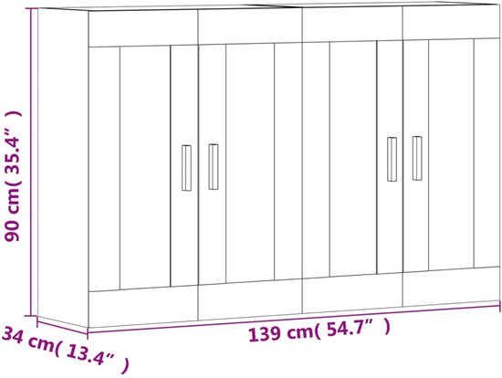 vidaXL Armoires suspendues 2 pcs Bois fini Noir - Armoire Armoires murales murales - Armoire suspendue - Armoire suspendue
