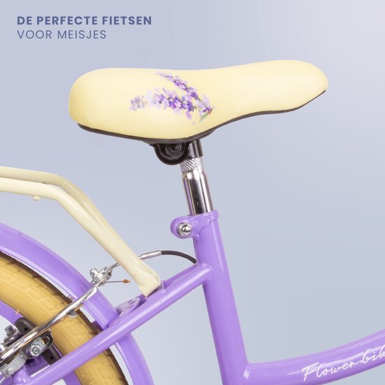 Flower Bike Fiets voor een meisje van 6 tot 10 jaar, 20 inch Lavendel, 6 versnellingen Shimano, kinderfiets in hoogte verstelbaar van Flower Bike — afbeelding 2