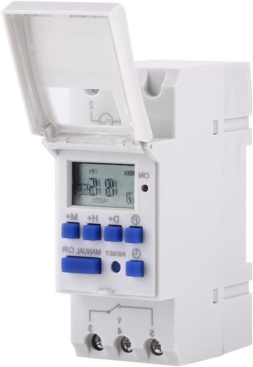 Digitale programmeerbare lcd-timer - dagelijks/wekelijks - timerprogrammering - DIN-rail - AC220V .