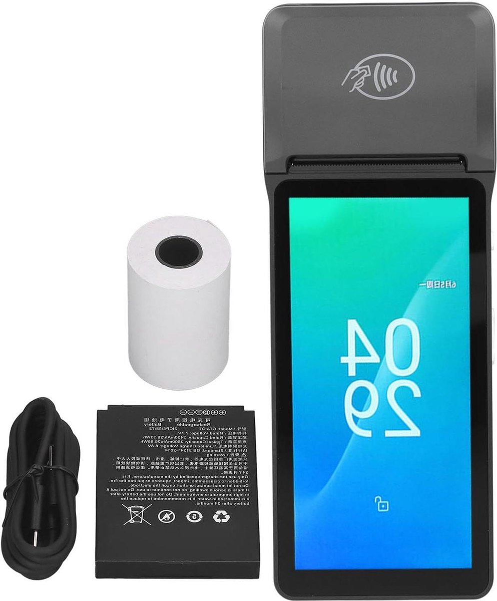 POS Terminal Bonprinter Quad Core Processor 2.0GHz 1D 2D Code Scanning 58mm 2GB RAM 32G ROM voor Android 12 GO 4G WIFI BT Thermisch Printen