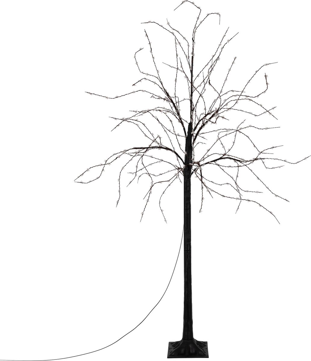 ECD Germany LED-boom 150 cm met 600 warmwitte LED's, kunstkerstboom, lichtboom met stervormige lampjes, decoratieve boom voor kerst, flexibele takken, kerstdecoratie voor binnen & buiten IP44