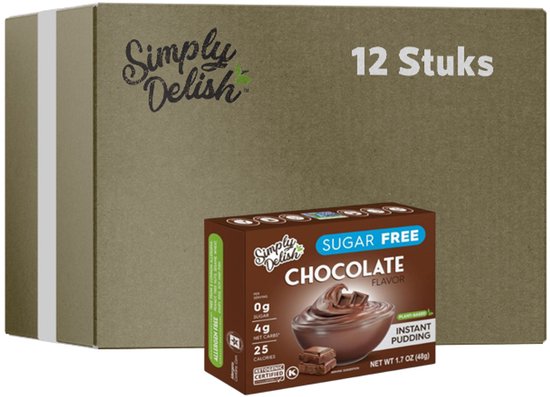 Foto: Simply delish sugar free instant pudding chocolate 12 stuks 12 x 48 g