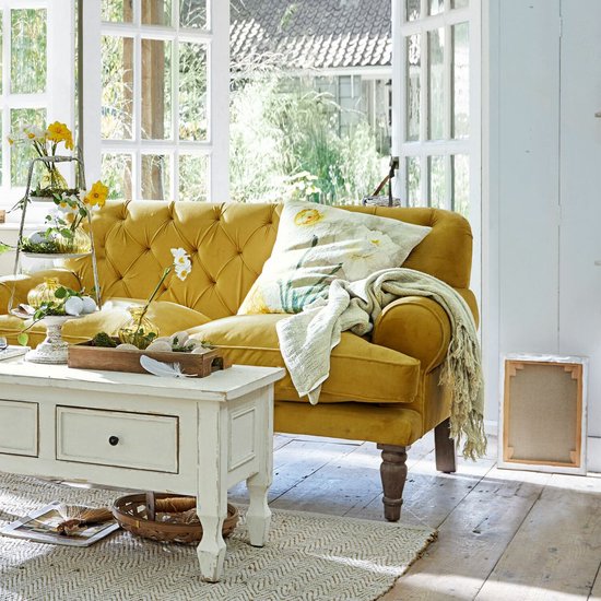 LOBERON Housse de coussin Misapina jaune