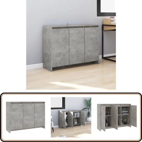 Dressoir 80x30x106 cm bewerkt hout betongrijs kopen