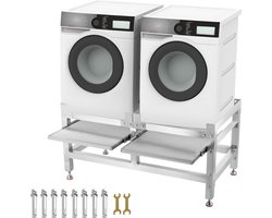Wasmachine Verhoger - Verstelbaar - Aluminium - Inclusief 2 planken