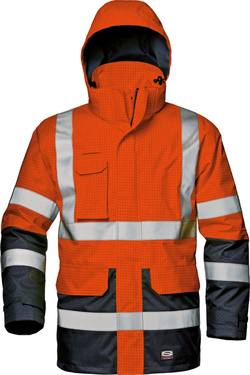 SIR SAFETY MICROLINES COMPLEX Hi Vis Reflecterend Parka Werkjas HEREN Veiligheidsjas Oranje Blauw - Vlamvertragend - Antistatisch - Waterdicht