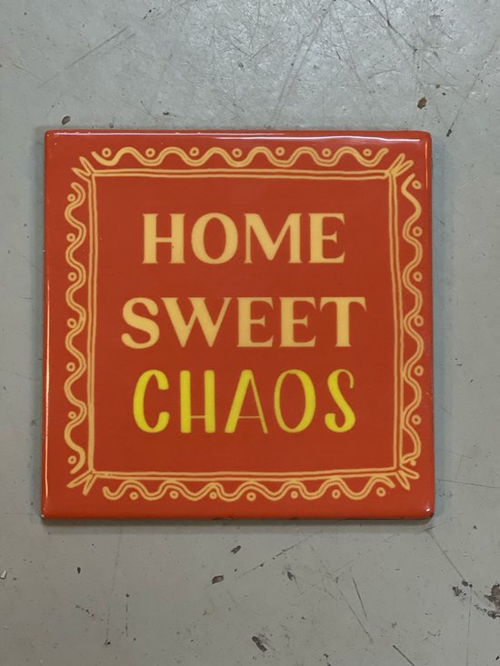 Carrelage Home doux chaos | Tuile de dicton tendance | Cadeau pour une Nieuwe maison | Cadeau de pendaison de crémaillère |Cadeau d'anniversaire | Anniversaire |Anniversaire |cadeau boîte aux lettres