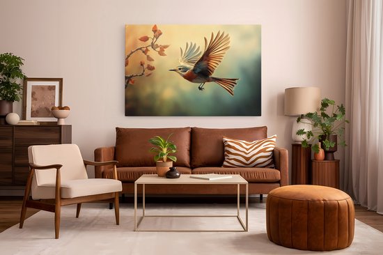 Tableau sur toile Saammp - Vogel - Automne - Nature - Animaux - 120x80 - Photo sur toile - Décoration murale - Décoration murale Salon - Décoration chambre - Impression sur toile