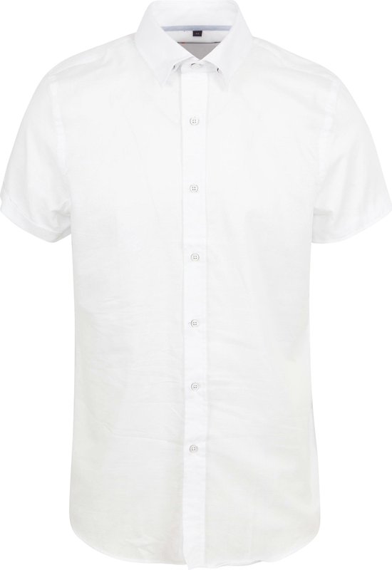 Suitable Short Sleeve Overhemd Linnen Wit - Maat XXL - Heren - Casual Shirt