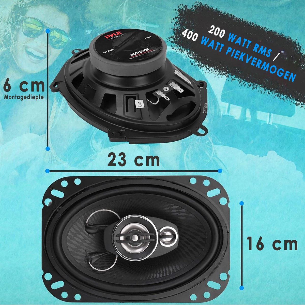 Vintage GT 8866 Auto Luidsprekerset - 3 Weg - Autospeakers