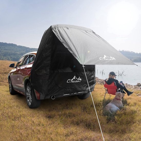 Achtertent voor de auto, autotent met B3 gaas, zonwering, waterdicht, autoluifeltent, achtertent voor verschillende SUV-modellen, camping, outdoor, SUV, strand