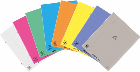 Aurora Schriften - Gelieerd + marge - 72 blz - A5 - Transparante Plastic kaft - 10 stuks