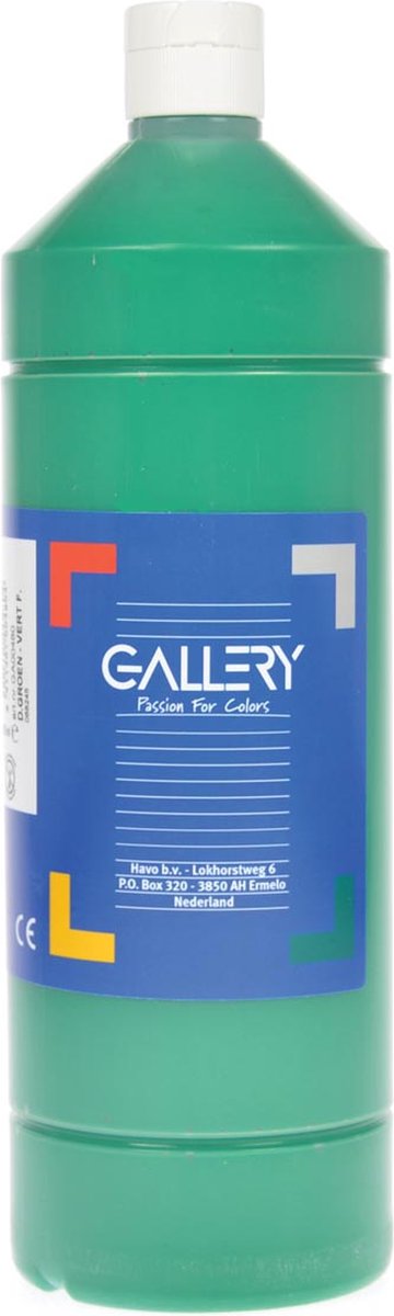 Gallery plakkaatverf, flacon van 1 l, donkergroen 6 stuks