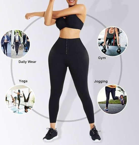 Vivva - Sportlegging Dames met Corset - Shapewear - Sportkleding Dames met Korset - Sportbroek Dames - Hardloopbroek Dames - Zwart - Maat L - HIGHLEGS van Merkloos — afbeelding 5