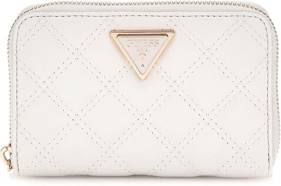 GUESS Porte-monnaie Giully Zip Around Wallet Creme White Écru