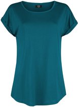 R.E.D. Rock-Engineered Design petrolkleurig T-shirt van zacht, vloeiend materiaal - Dames - S
