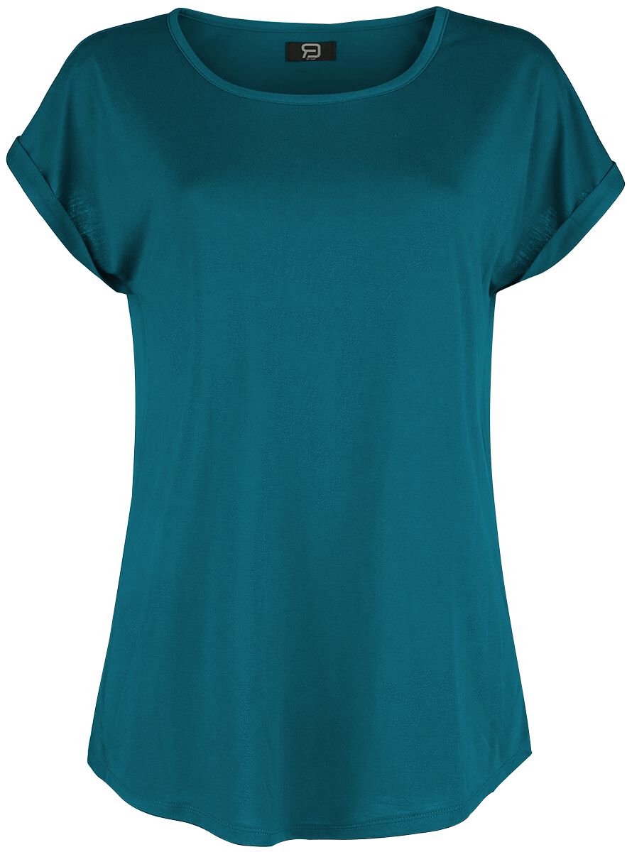 R.E.D. Rock-Engineered Design petrolkleurig T-shirt van zacht, vloeiend materiaal - Dames - S