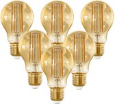 HOFTRONIC - Set van 3 Smart Gloeilampen - 7 Watt 806 Lumen - Kooldraadlampen - A60 Peer Amberkleurig - 1800-3000K - Dimbaar - E27 Filament - Bedienbaar via Google Home & Amazon Alexa