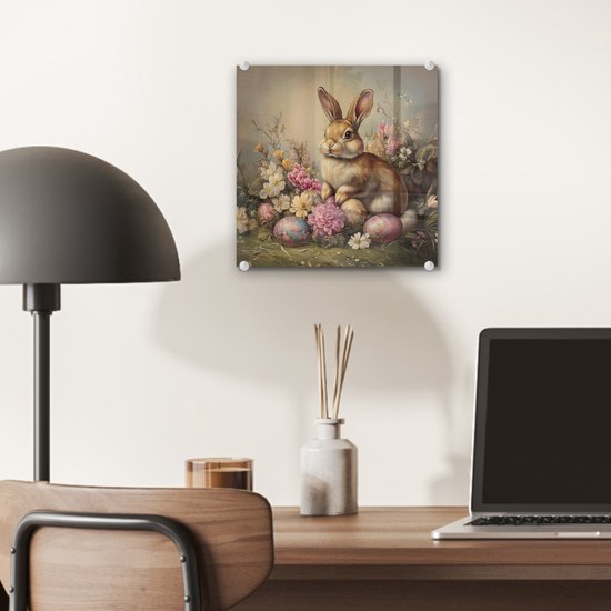 MuchoWow® Peinture sur verre 20x20 cm - Peinture sur verre acrylique - Haas - Nature morte - Fleurs - Photo sur verre - Décoration murale salon - Décoration murale chambre - Peintures