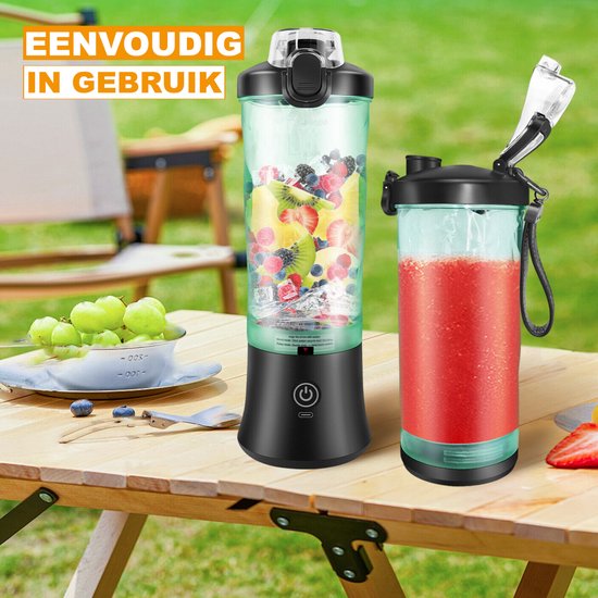 Draagbare Miniblender Zyren - USB Oplaadbare Smoothiemixer - 600 ml - Reisblender met Grote Capaciteit - Blend IJs en Smoothies van Merkloos — afbeelding 2