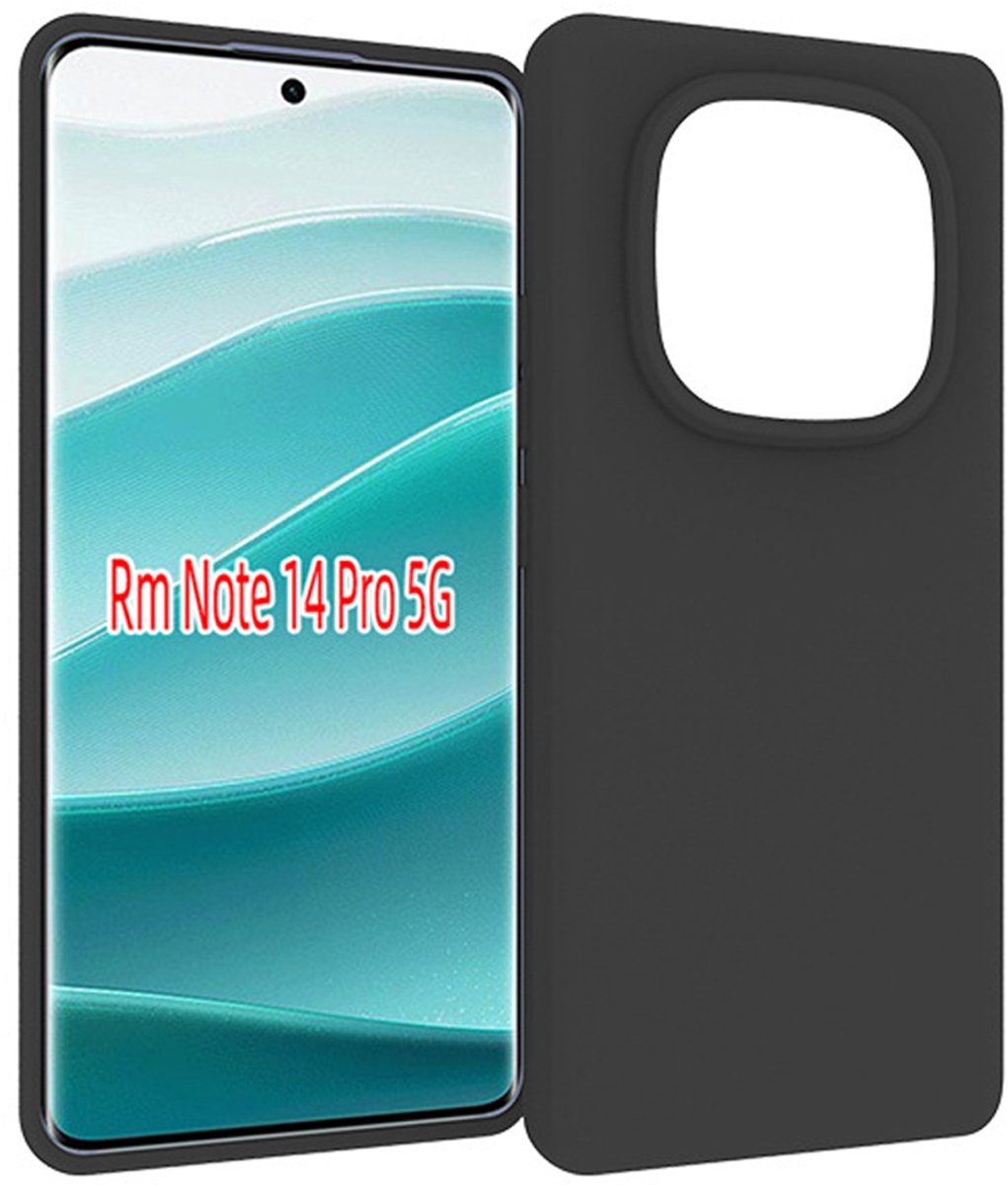 MobyDefend Hoesje - Geschikt voor Xiaomi Redmi Note 14 Pro 5G - TPU Backcover - Mat Zwart