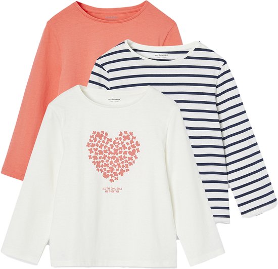 Vertbaudet Lot de 3 t-shirts fantaisie fille manches longues