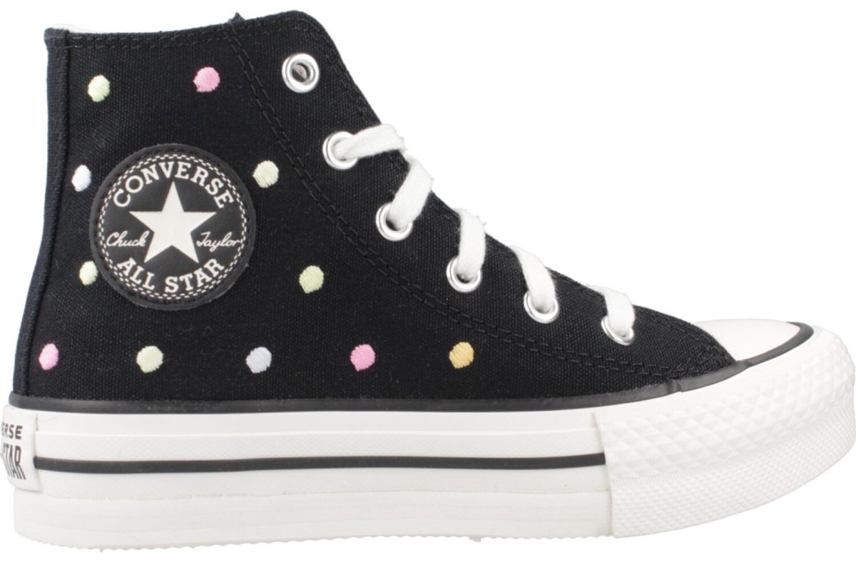 CONVERSE CHUCK TAYLOR ALL STAR LIFT EMBROIDERED POLKA DOTS PLATFORM EU Zwart