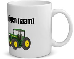 Akyol - tractor koffiemok - theemok - Boer - boer of boerin - met eigen naam - leuk cadeau voor iemand die op de boerderij werkt - cadeau - kado - 350 ML inhoud