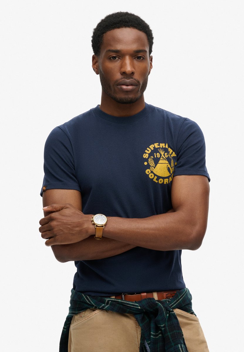 Superdry Outdoor-T-shirt met print Heren T-shirts Marineblauw